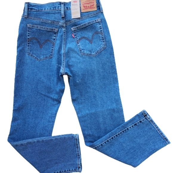 LEVI’S Wedgie Straight Denim Jeans 27 Button Fly Medium Wash High Rise - Picture 6 of 14